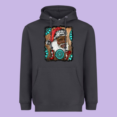 African American Santa Joy Heavyweight Hoodie Designed By Ranaportraitstore