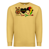 Antique Gold peace love juneteenth raised fist Premium Sweatshirt - HRA Design Shop
