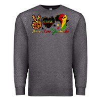 Charcoal Heather peace love juneteenth raised fist Premium Sweatshirt - HRA Design Shop