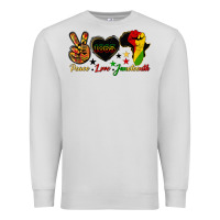 Dove Grey peace love juneteenth raised fist Premium Sweatshirt - HRA Design Shop
