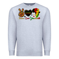Heather Grey peace love juneteenth raised fist Premium Sweatshirt - HRA Design Shop