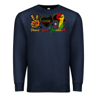 Navy peace love juneteenth raised fist Premium Sweatshirt - HRA Design Shop