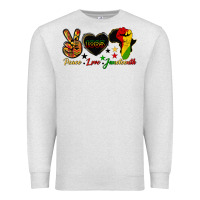 Oatmeal Heather peace love juneteenth raised fist Premium Sweatshirt - HRA Design Shop