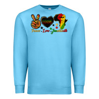Ocean Blue peace love juneteenth raised fist Premium Sweatshirt - HRA Design Shop