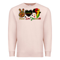 Pale Pink peace love juneteenth raised fist Premium Sweatshirt - HRA Design Shop
