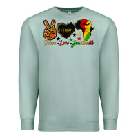 Seafoam peace love juneteenth raised fist Premium Sweatshirt - HRA Design Shop