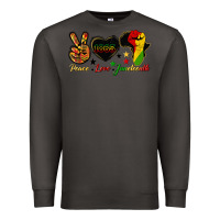 Smoke peace love juneteenth raised fist Premium Sweatshirt - HRA Design Shop