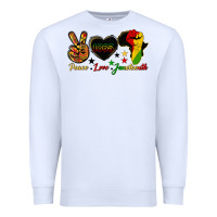 White peace love juneteenth raised fist Premium Sweatshirt - HRA Design Shop