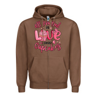 Chestnut all you need is love and cupcakes valentines day Zipper Hoodie - MaliasSmallBusiness