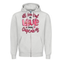 Dove Grey all you need is love and cupcakes valentines day Zipper Hoodie - MaliasSmallBusiness
