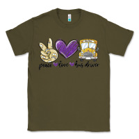 Army Green peace love bus driver Classic Tee - MaliasSmallBusiness