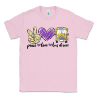 Bubblegum Pink peace love bus driver Classic Tee - MaliasSmallBusiness