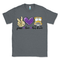 Charcoal Heather peace love bus driver Classic Tee - MaliasSmallBusiness