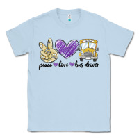 Dusty Blue peace love bus driver Classic Tee - MaliasSmallBusiness