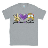 Heather Grey peace love bus driver Classic Tee - MaliasSmallBusiness