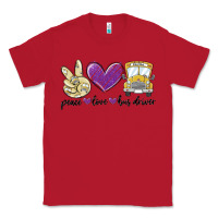 Red peace love bus driver Classic Tee - MaliasSmallBusiness