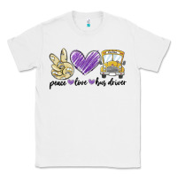 White peace love bus driver Classic Tee - MaliasSmallBusiness