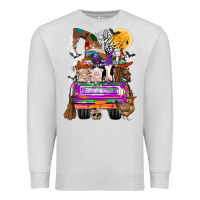 Dove Grey Hallloween Farm animals Truck Premium Sweatshirt - CowhideDigitalArt
