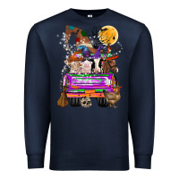Navy Hallloween Farm animals Truck Premium Sweatshirt - CowhideDigitalArt