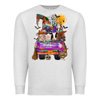 Oatmeal Heather Hallloween Farm animals Truck Premium Sweatshirt - CowhideDigitalArt