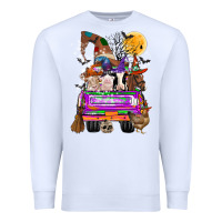 White Hallloween Farm animals Truck Premium Sweatshirt - CowhideDigitalArt