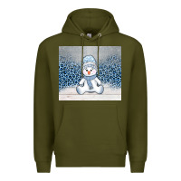 Army Green winter snowman Premium Hoodie - AdoDesignShop