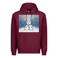 Burgundy winter snowman Premium Hoodie - AdoDesignShop