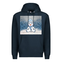 Navy winter snowman Premium Hoodie - AdoDesignShop