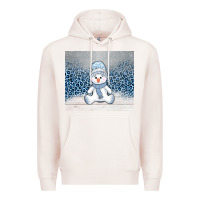 Pale Pink winter snowman Premium Hoodie - AdoDesignShop