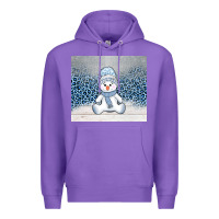 Purple winter snowman Premium Hoodie - AdoDesignShop