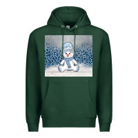 Sports Green winter snowman Premium Hoodie - AdoDesignShop