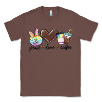Chestnut peace love coffee Classic Tee - MaliasSmallBusiness