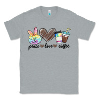 Heather Grey peace love coffee Classic Tee - MaliasSmallBusiness