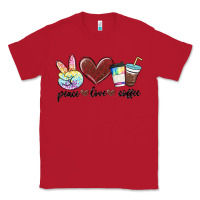 Red peace love coffee Classic Tee - MaliasSmallBusiness