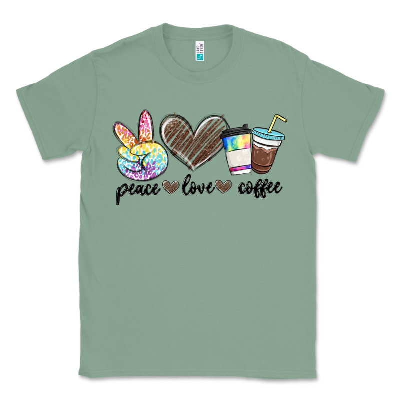 Peace Love Coffee Classic Tee by MaliasSmallBusiness | Teevron