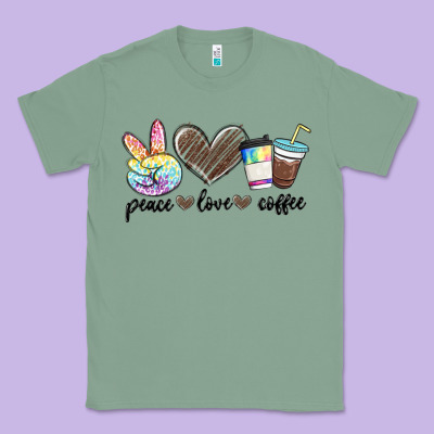 Classic Tee peace love coffee