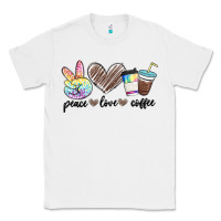 White peace love coffee Classic Tee - MaliasSmallBusiness