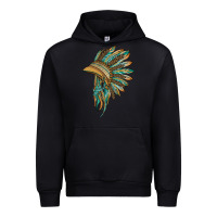 Black indian leopard headdress blue Urban Hoodie - BarkalooDesign