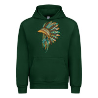 Forest Green indian leopard headdress blue Urban Hoodie - BarkalooDesign