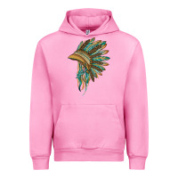 Fuchsia Pink indian leopard headdress blue Urban Hoodie - BarkalooDesign