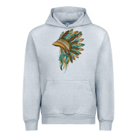Heather Grey indian leopard headdress blue Urban Hoodie - BarkalooDesign