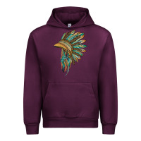 Mauve Wine indian leopard headdress blue Urban Hoodie - BarkalooDesign