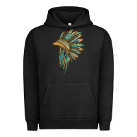 Pigment Black indian leopard headdress blue Urban Hoodie - BarkalooDesign