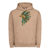 Pigment Burro indian leopard headdress blue Urban Hoodie - BarkalooDesign