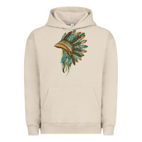Pigment French Oak indian leopard headdress blue Urban Hoodie - BarkalooDesign