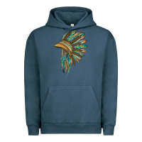 Pigment Midnight Navy indian leopard headdress blue Urban Hoodie - BarkalooDesign