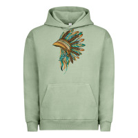 Pigment Oil Green indian leopard headdress blue Urban Hoodie - BarkalooDesign