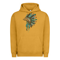 Pigment Peanut Butter indian leopard headdress blue Urban Hoodie - BarkalooDesign