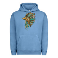 Pigment Pebble Blue indian leopard headdress blue Urban Hoodie - BarkalooDesign