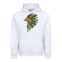 White indian leopard headdress blue Urban Hoodie - BarkalooDesign
